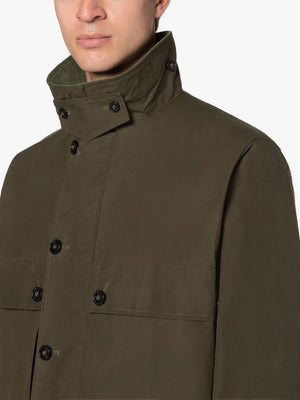 Country Green Khaki Brown Waxed Cotton Coat