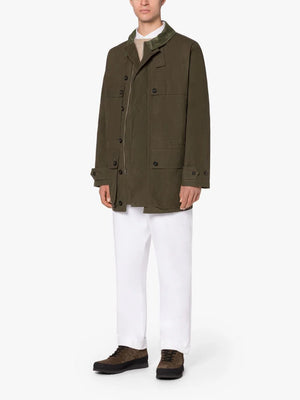 Country Green Khaki Brown Waxed Cotton Coat