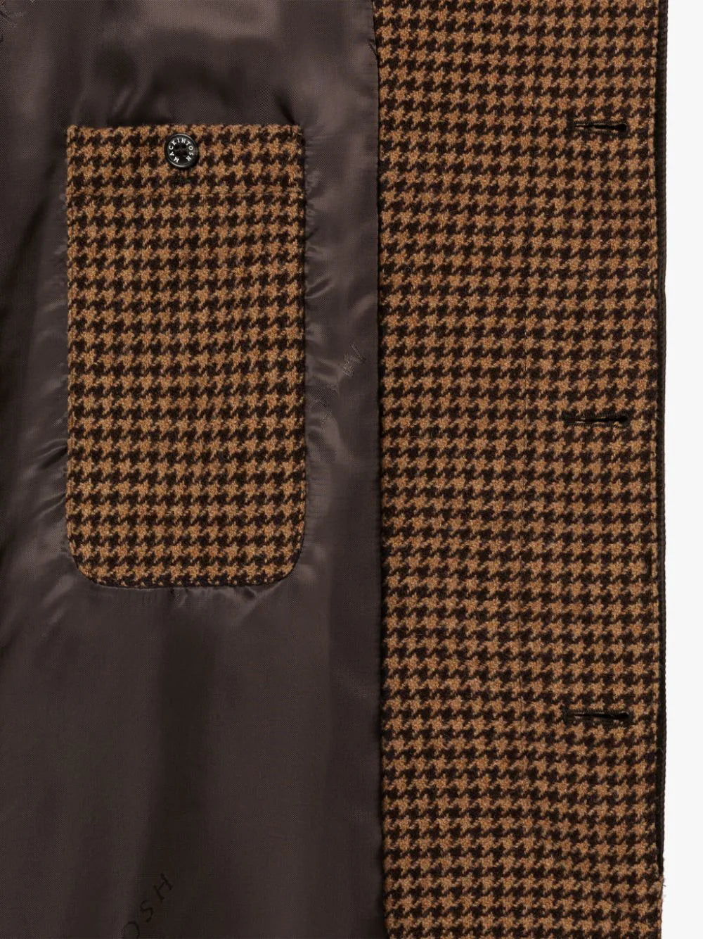 Manteau en laine pied-de-poule marron Soho 