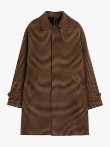 Manteau en laine pied-de-poule marron Soho 