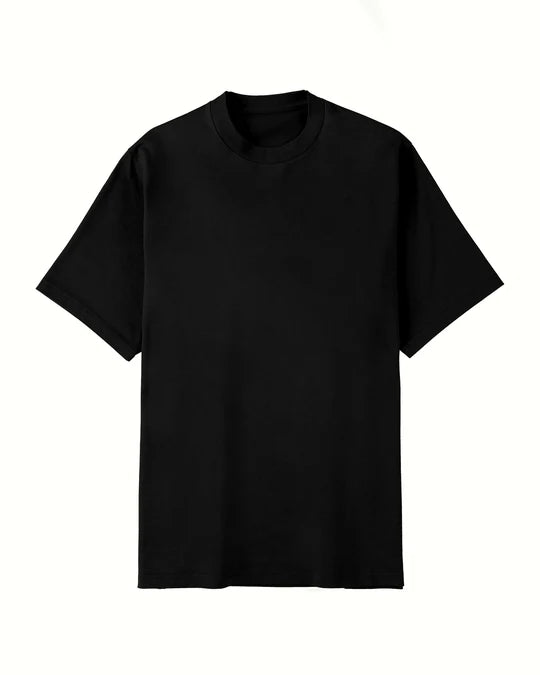 Crew Neck T Organic Twin Jersey | Black - Tempo