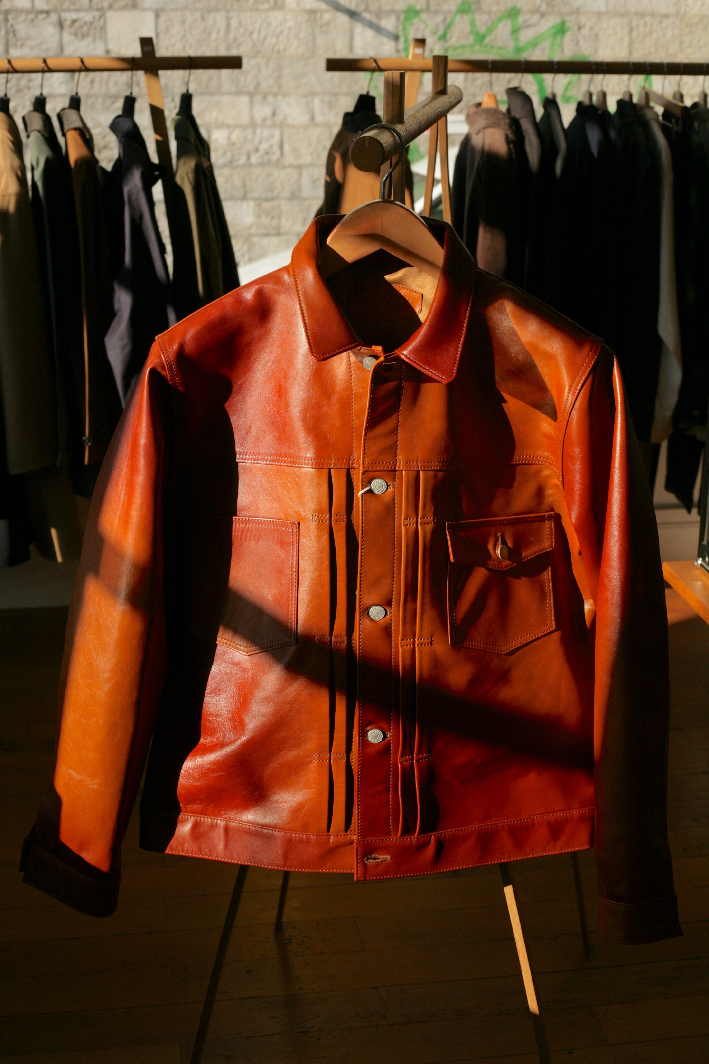 STUDIO D'ARTISAN - 45th Anniversary Hand-Dyed Horsehide Type II Jacket SP-123 - Tempo