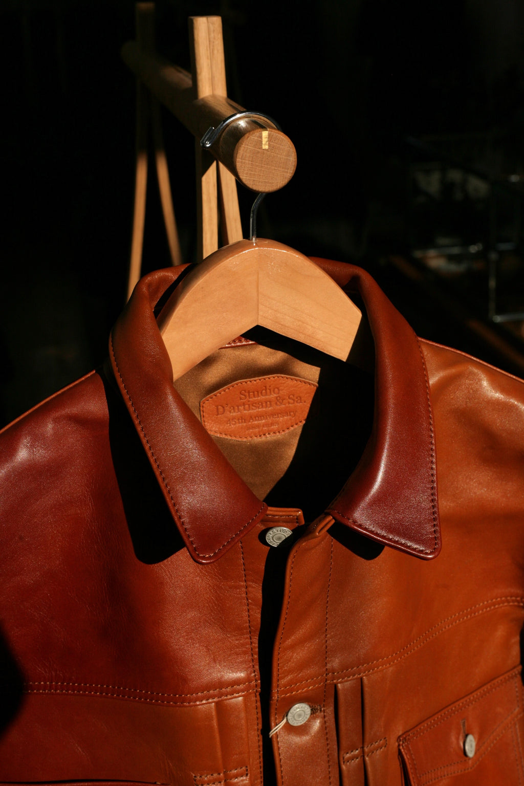 STUDIO D'ARTISAN - 45th Anniversary Hand-Dyed Horsehide Type II Jacket SP-123 - Tempo