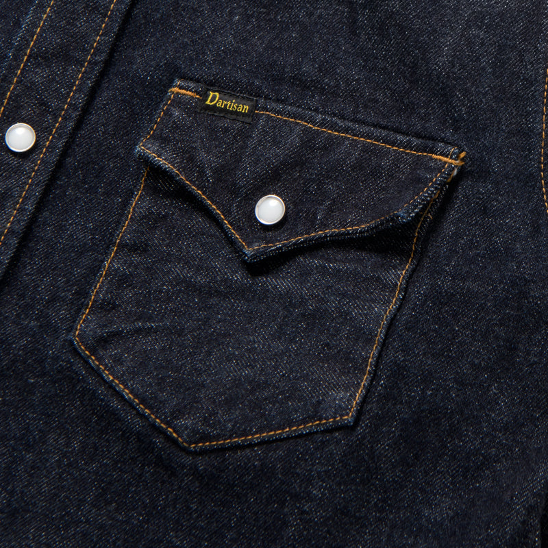 STUDIO D'ARTISAN - 14oz Denim Western Selvedge Denim Shirt OW - Tempo