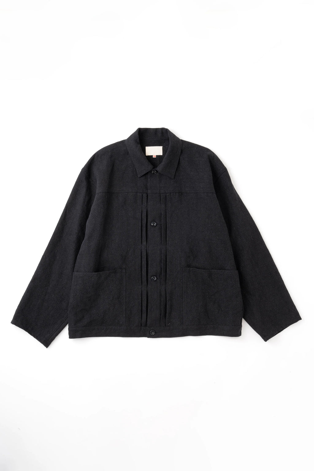 YOKO SAKAMOTO - HEMP PLEATS JACKET BLACK - Tempo