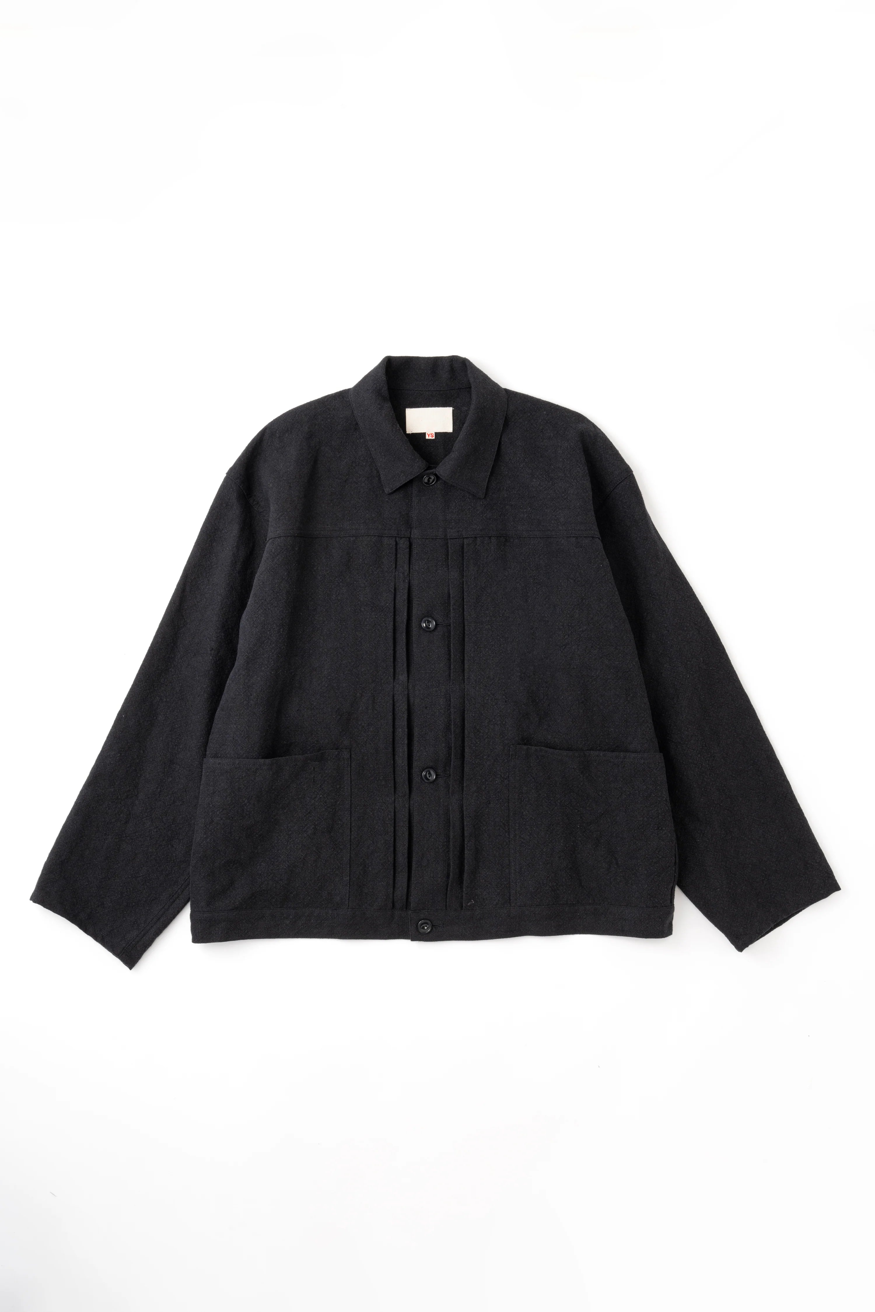 YOKO SAKAMOTO - HEMP PLEATS JACKET BLACK - Tempo