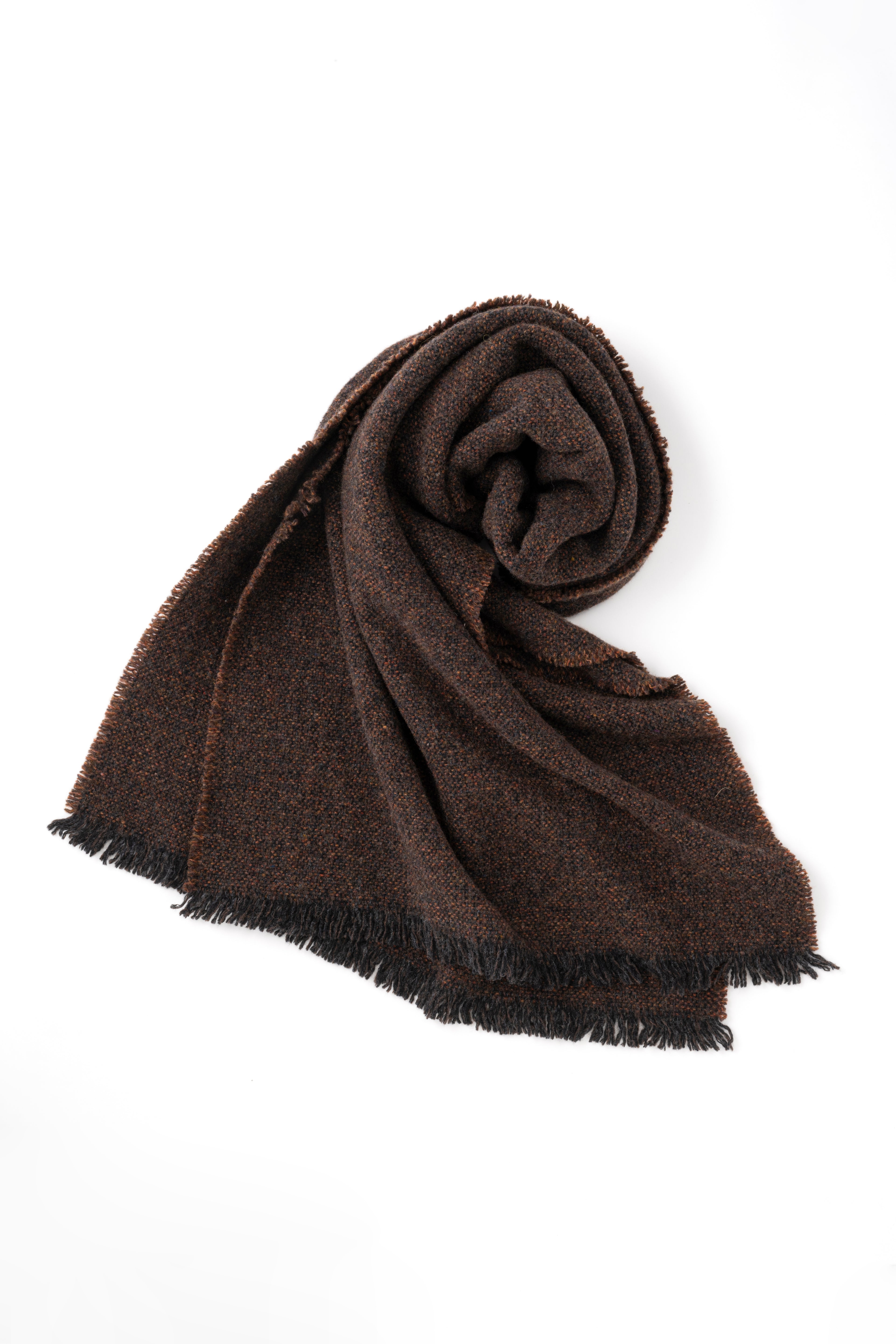 YOKO SAKAMOTO - WOOL LONG SCARF IN BROWN - Tempo