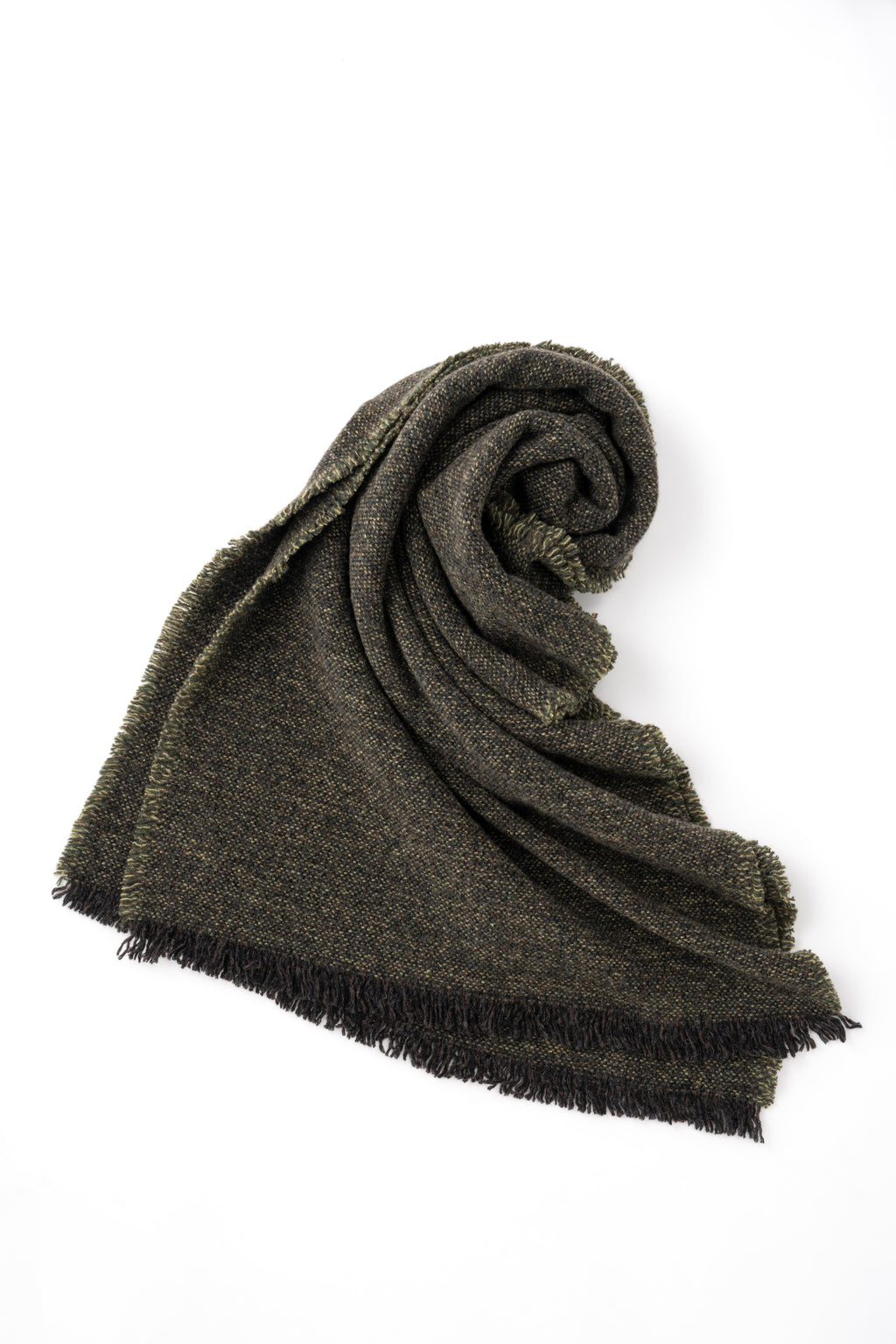 YOKO SAKAMOTO - WOOL LONG SCARF IN OLIVE - Tempo
