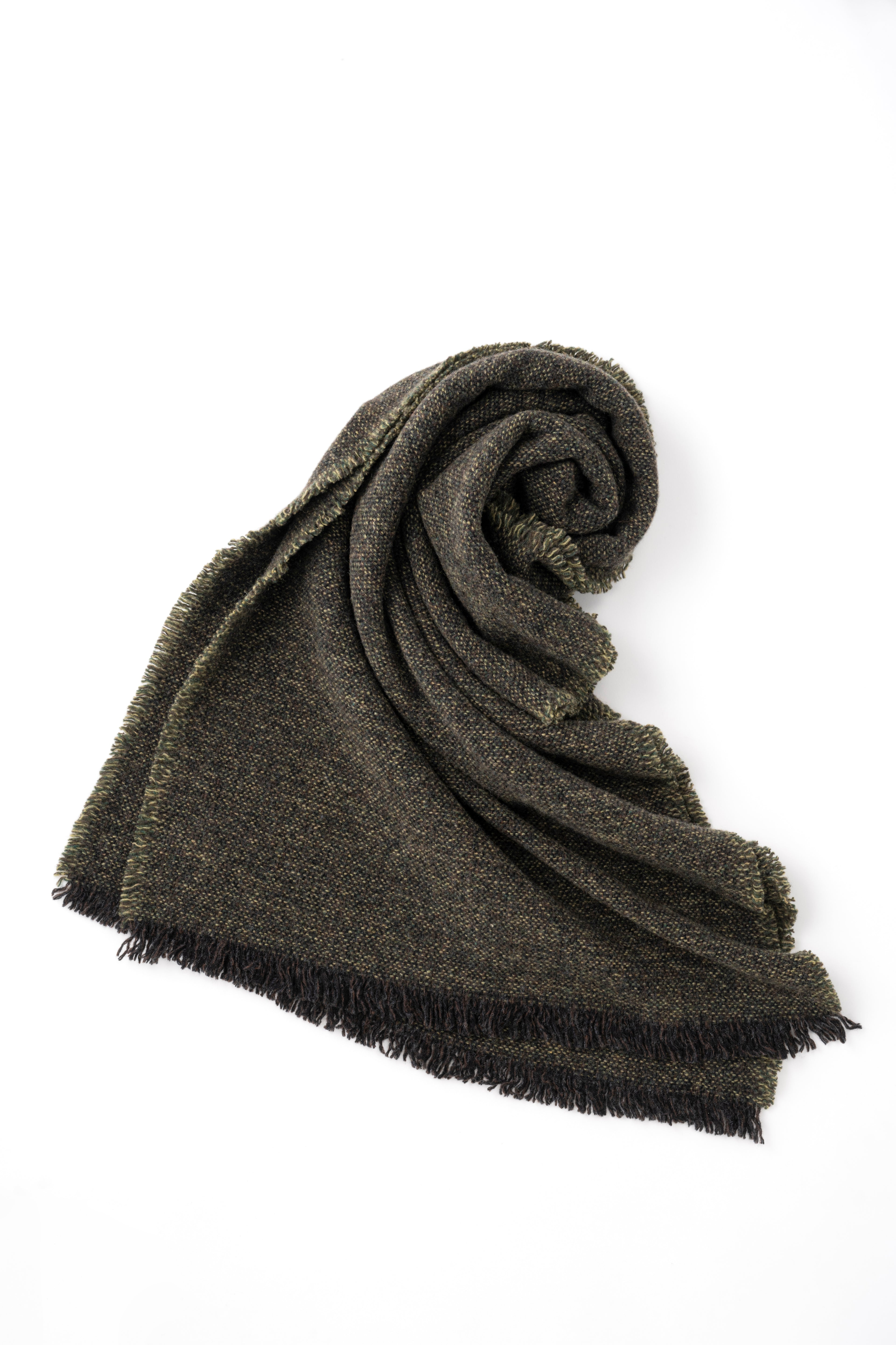 YOKO SAKAMOTO - WOOL LONG SCARF IN OLIVE - Tempo