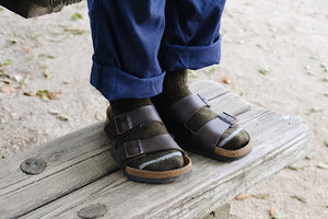 Wool Ribbed Socks in Khaki Green - Tempo