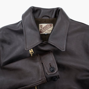 Limited - Vegetable Tanned Hand-Dyed Horsehide D-Pocket Double Riders Jacket in Brown (HR-56)