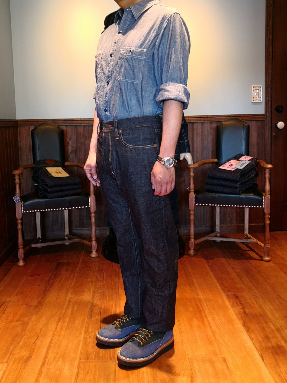 359601 15oz. Standard Straight Selvedge Denim Pants - OW - Tempo