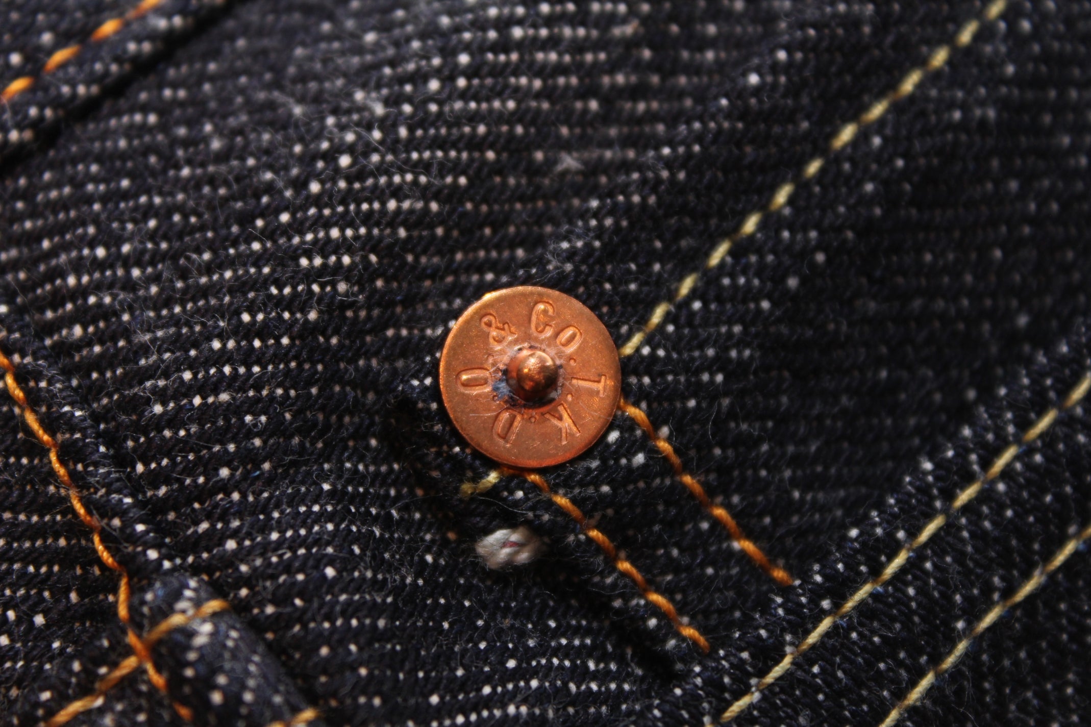 Premium 15.3oz. TK903 Relax Tapered Natural Indigo Selvedge Denim Pants - OW - Tempo