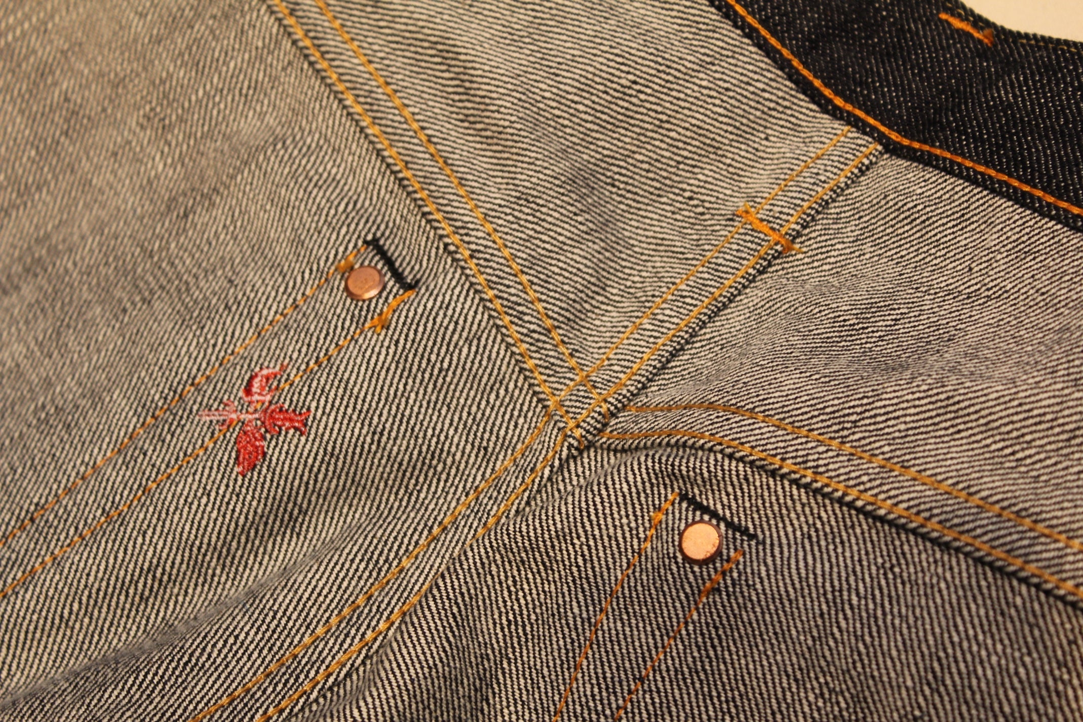 Premium 15.3oz. TK903 Relax Tapered Natural Indigo Selvedge Denim Pants - OW - Tempo