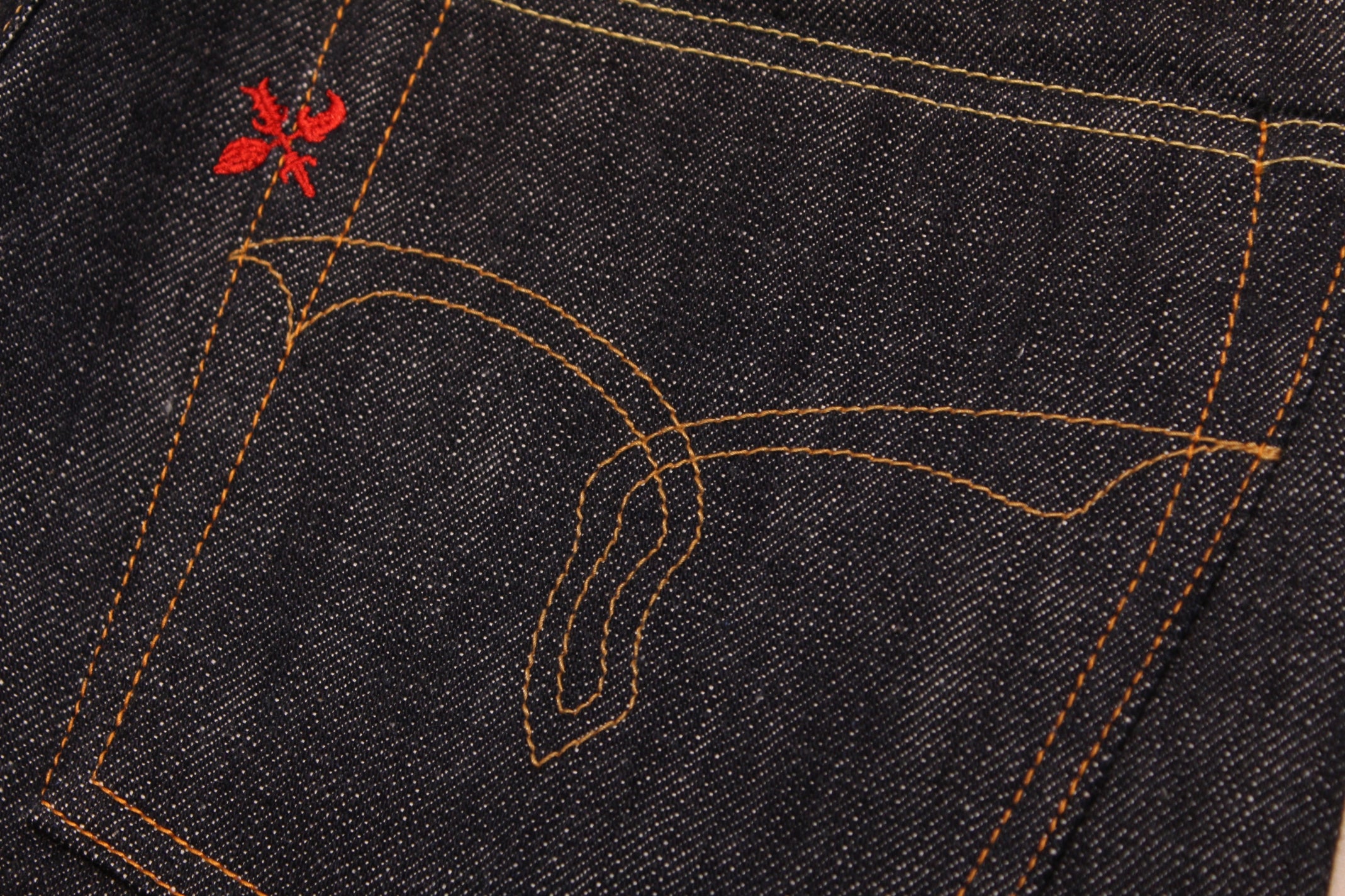 Premium 15.3oz. TK903 Relax Tapered Natural Indigo Selvedge Denim Pants - OW - Tempo