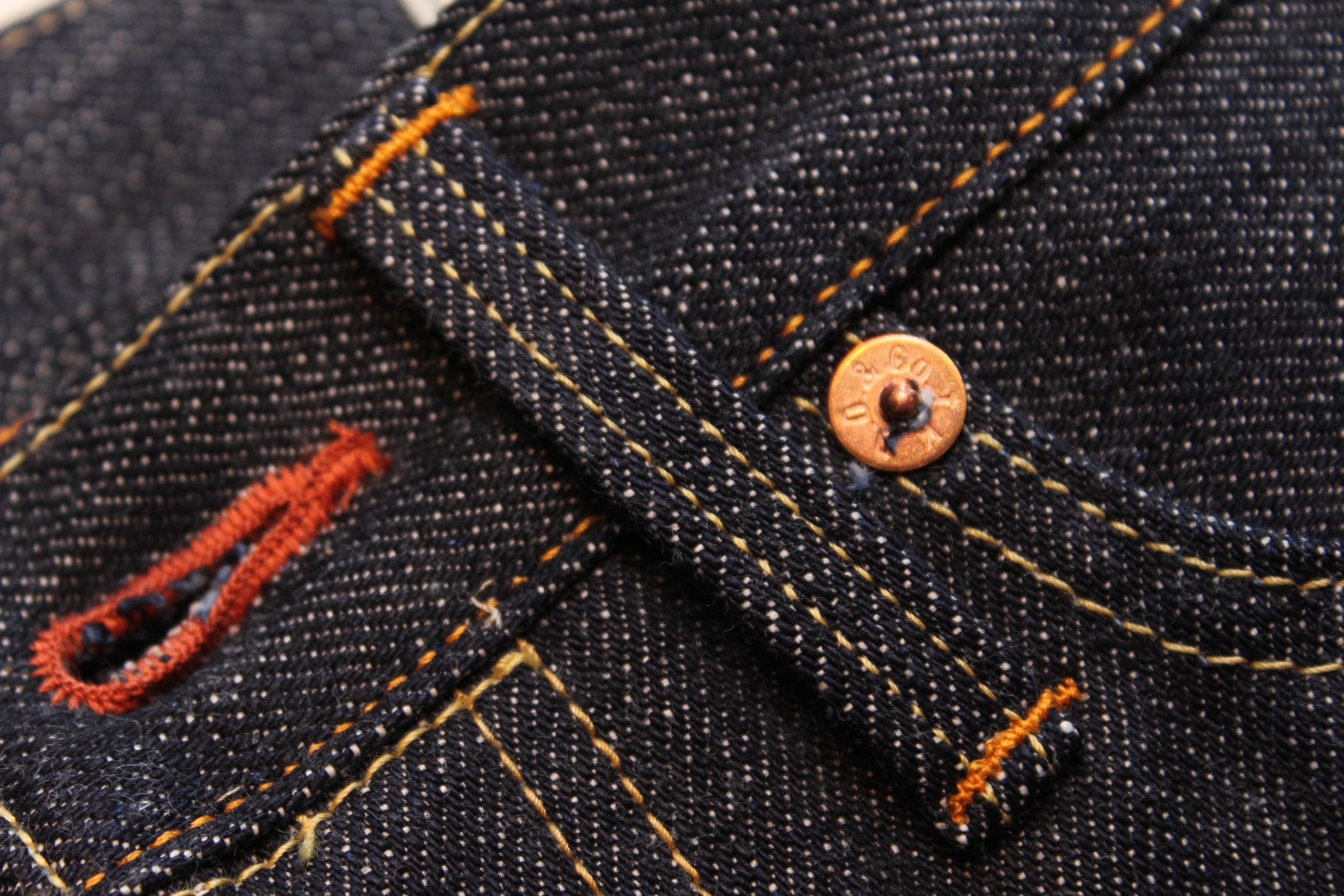 Premium 15.3oz. TK903 Relax Tapered Natural Indigo Selvedge Denim Pants - OW - Tempo