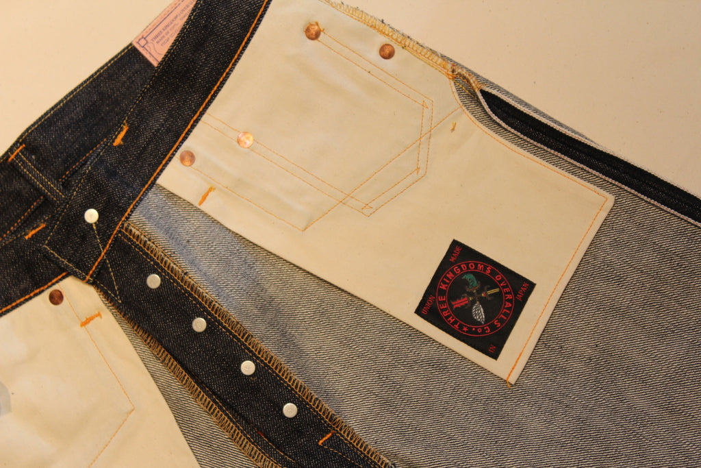 Premium 15.3oz. TK903 Relax Tapered Natural Indigo Selvedge Denim Pants - OW - Tempo