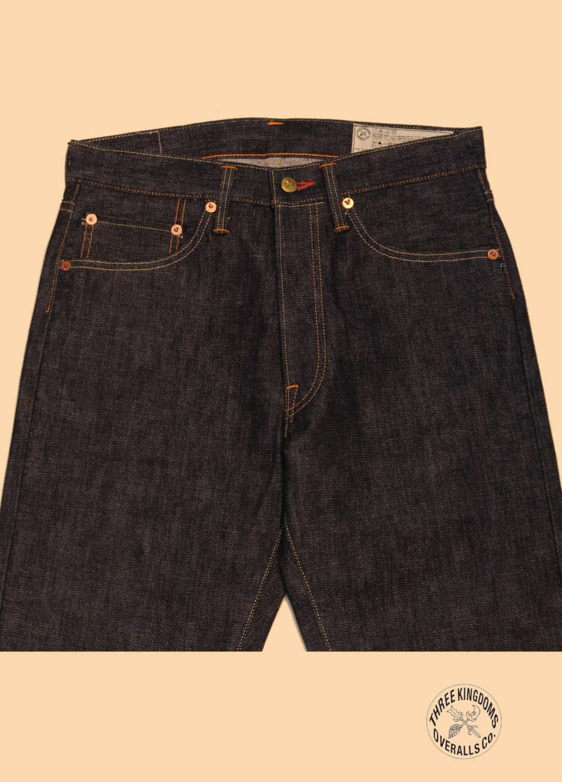 Premium 15.3oz. TK903 Relax Tapered Natural Indigo Selvedge Denim Pants - OW - Tempo