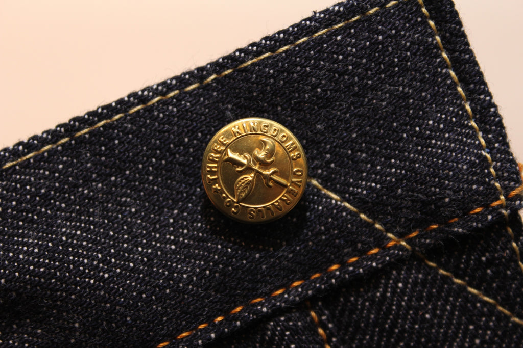 Premium 15.3oz. TK903 Relax Tapered Natural Indigo Selvedge Denim Pants - OW - Tempo