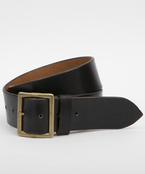 Ragtime Leather Garrison Belt - Black x Brass Buckle - Tempo