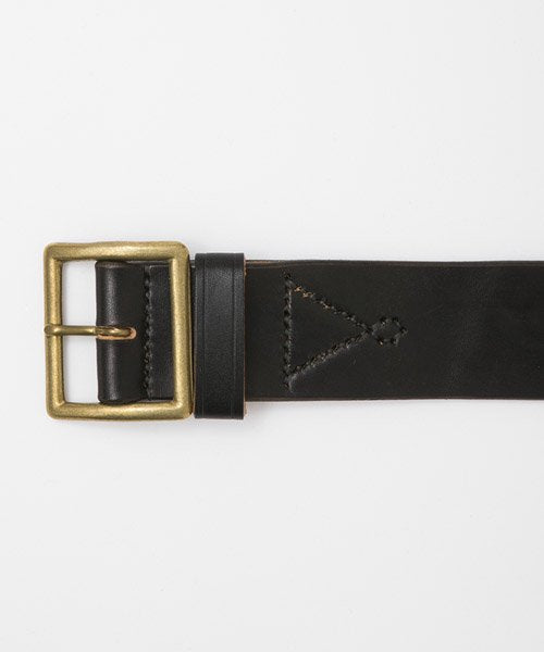 Ragtime Leather Garrison Belt - Black x Brass Buckle