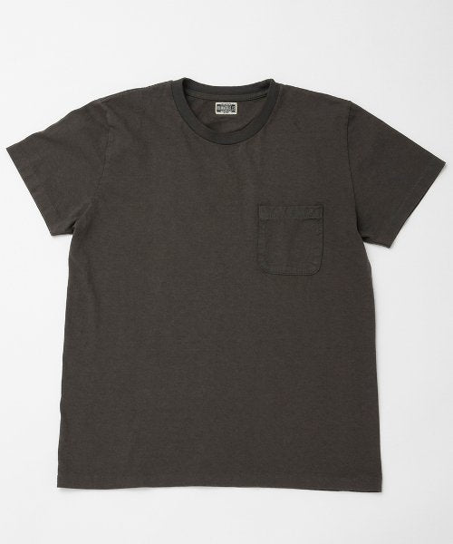 Ragtime California Cotton Tubular Pocket Tee in Overdyed Black - Tempo