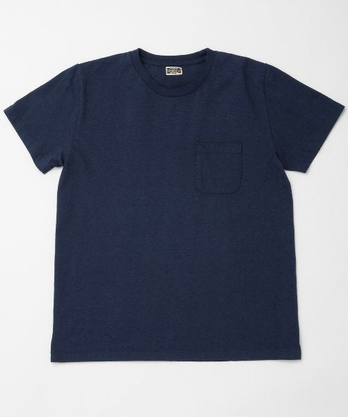 Ragtime California Cotton Tubular Pocket Tee in Overdyed Navy - Tempo