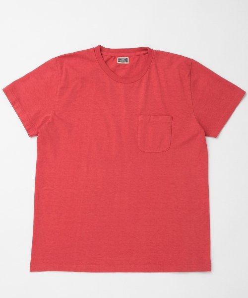 Ragtime California Cotton Tubular Pocket Tee in Overdyed Red - Tempo