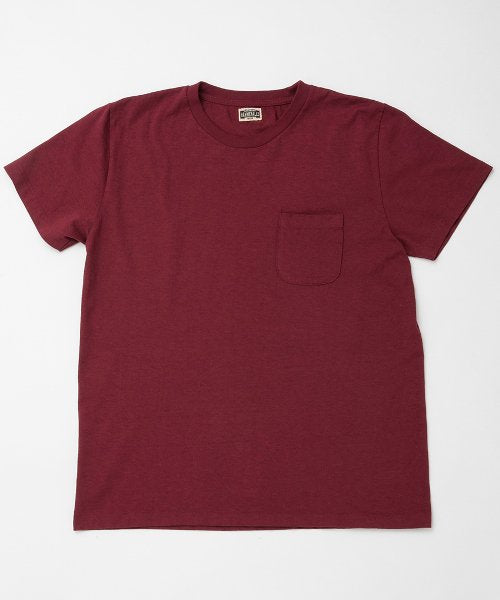 Ragtime California Cotton Tubular Pocket Tee in Overdyed Burgundy - Tempo