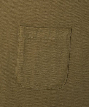 Ragtime California Cotton Tubular Pocket Tee in Olive Drab - Tempo