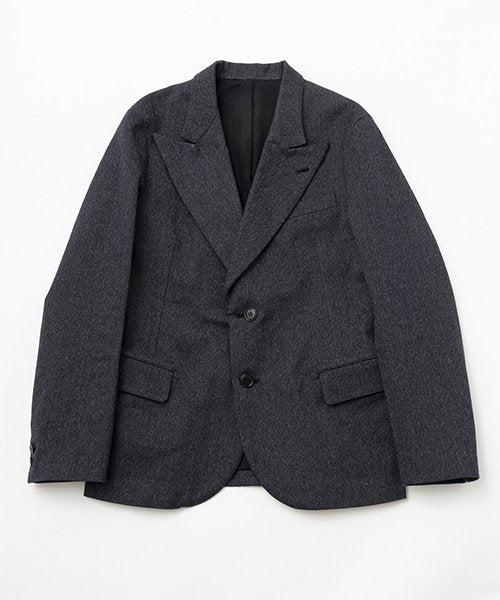 Ragtime Cotton Peaked Lapel Jacket - Pocket Bottle Whisky in Mixed Navy - Tempo