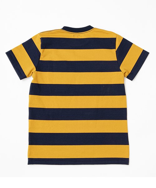 T-shirt Ragtime Rugby Border Pocket en moutarde x bleu marine 