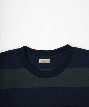 Ragtime Rugby Border Pocket Tee in Green x Navy