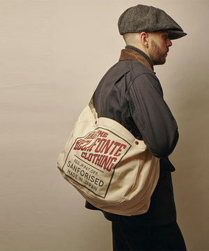 Ragtime Herringbone Newspaper Bag in Off White
