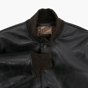 Tea Core Aniline Horsehide (A-1) Flight Jacket in Black - Tempo