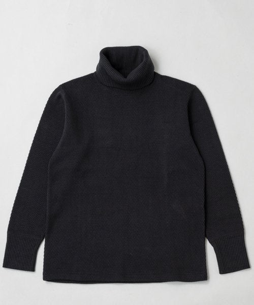 Ragtime Super Heavy Weight Thermal Turtle Neck Shirts in Overdyed Black - Tempo
