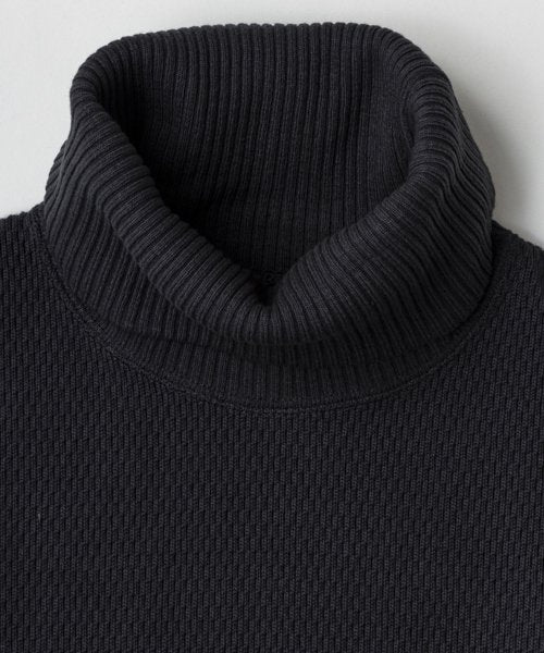 Ragtime Super Heavy Weight Thermal Turtle Neck Shirts in Overdyed Black - Tempo