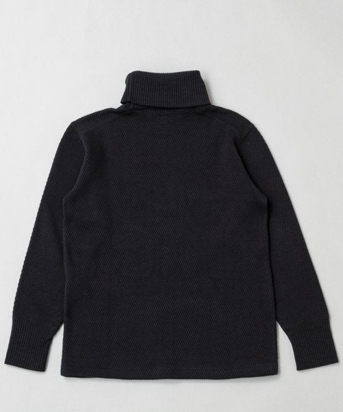 Ragtime Super Heavy Weight Thermal Turtle Neck Shirts in Overdyed Black - Tempo