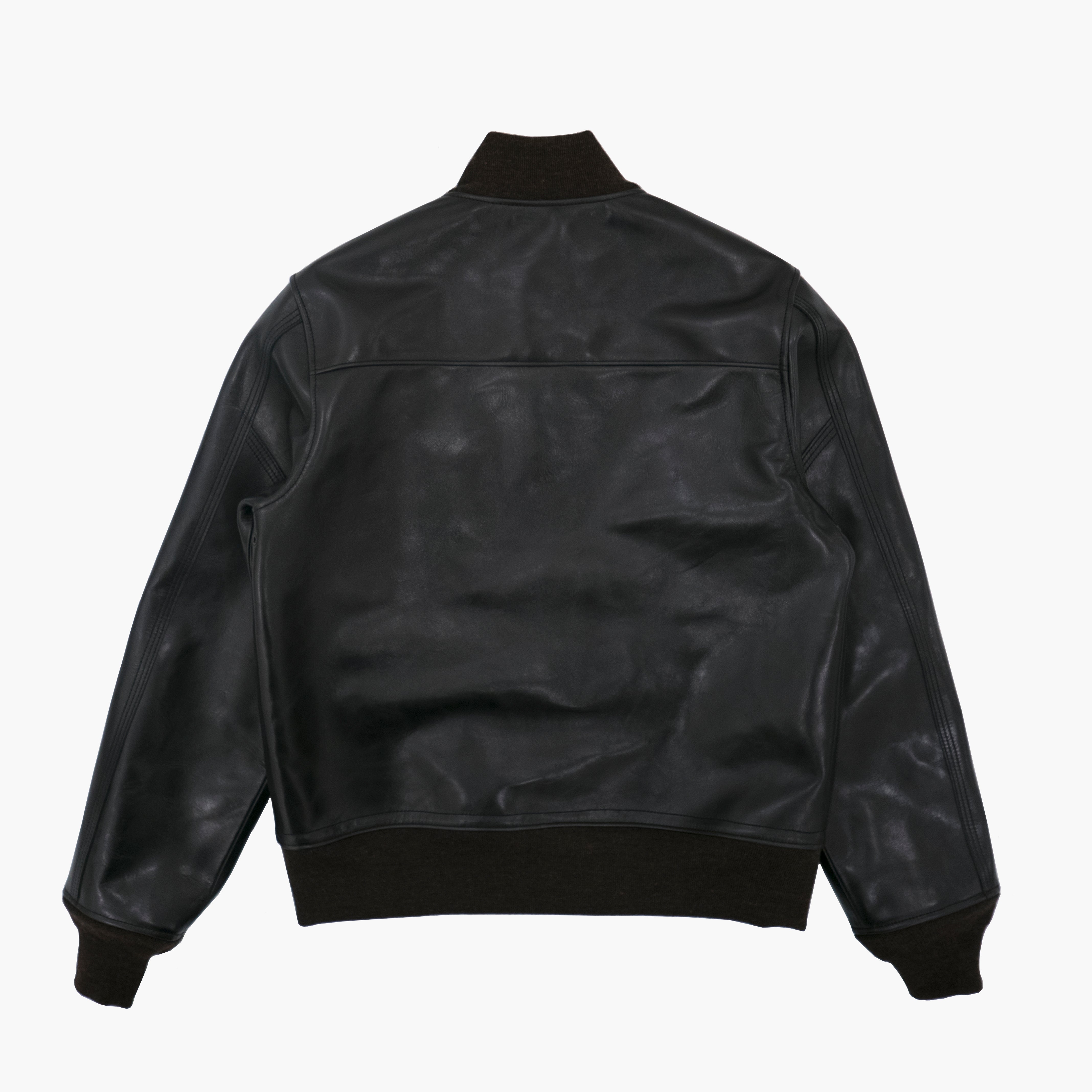 Tea Core Aniline Horsehide (A-1) Flight Jacket in Black - Tempo