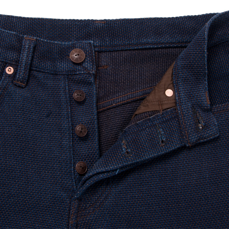 Kakishibu Persimmon Indigo Sashiko 14oz Jeans - Narrow Straight - Tempo