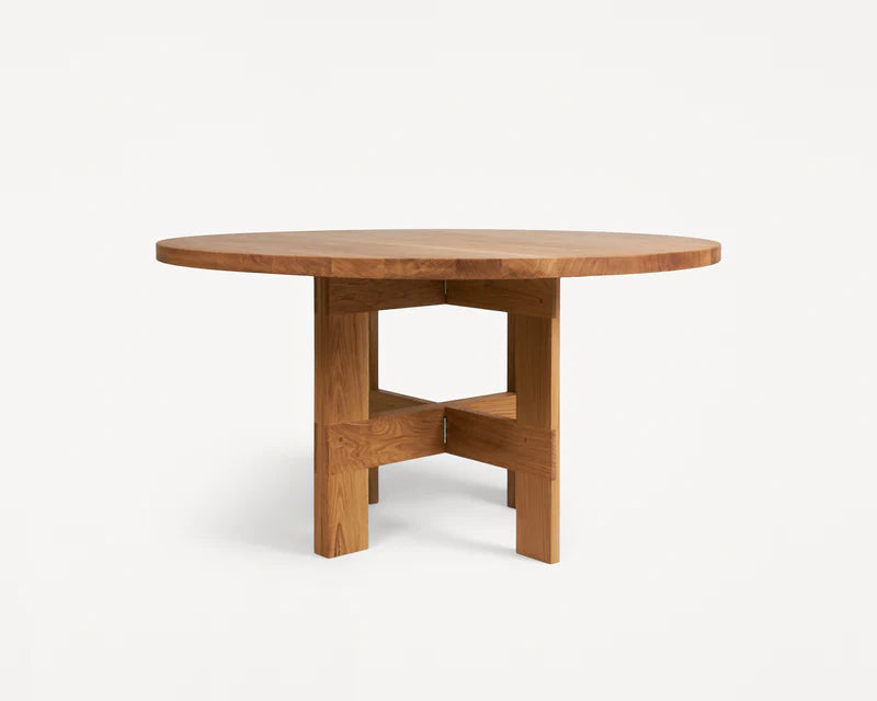 FARMHOUSE TRESTLE TABLE | OAK | 140 Ø ROUND - Tempo