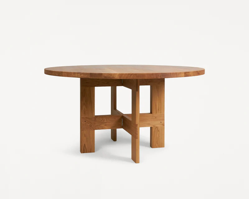 FARMHOUSE TRESTLE TABLE | OAK | 140 Ø ROUND - Tempo