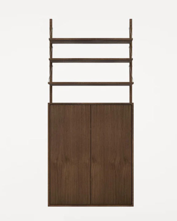 SHELF LIBRARY LARGE CABINET SECTION | DARK OAK | H1852 / W80 - Tempo