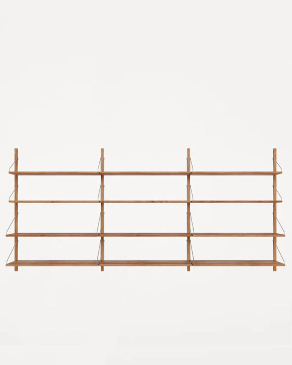SHELF LIBRARY TRIPLE SECTION | NATURAL OAK | H1148 / W80 - Tempo