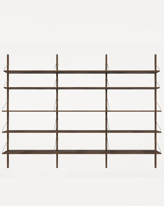 SHELF LIBRARY TRIPLE SECTION | DARK OAK | H1852 / W80 - Tempo