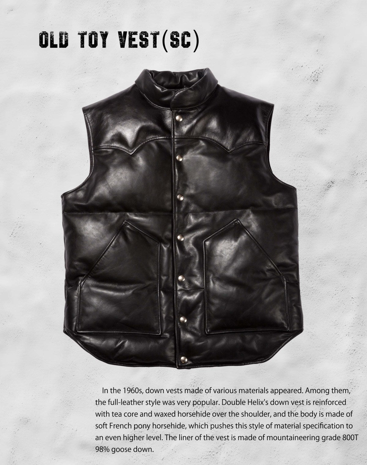 Old Toy Vest (SC) Black - Pony & Tea-Core Horsehide - Tempo