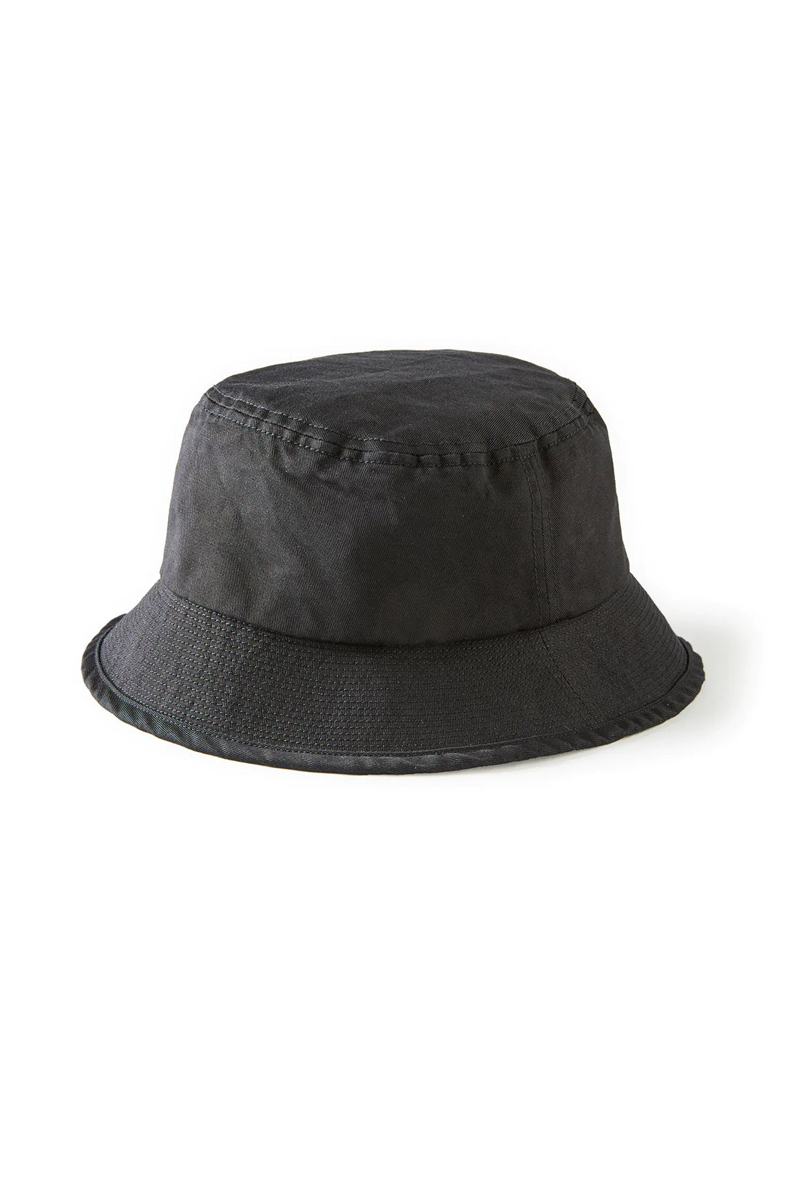 Distressed Cotton-Linen Bucket Hat - Black