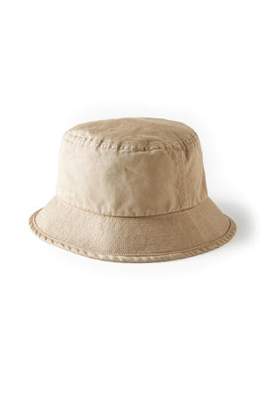 Distressed Cotton-Linen Bucket Hat - Dune