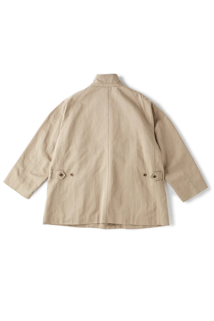 Fly Front Cotton-Linen Duster Jacket - Dune