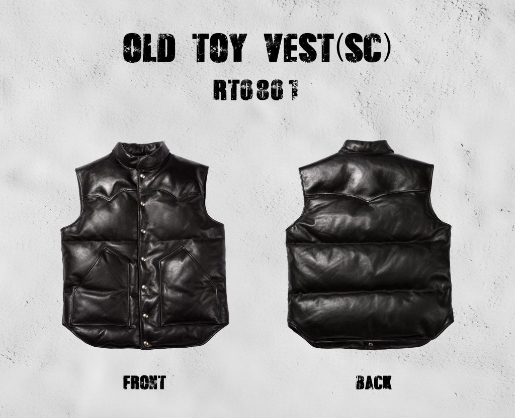 Old Toy Vest (SC) Noir - Poney &amp; Tea-Core Horsehide 